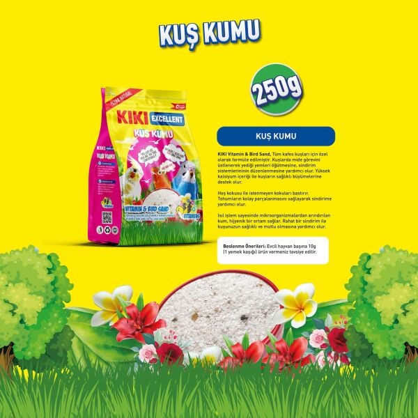 KIKI Excellent Kuş Kumu 250 Gr. 12 Adet (Kutu)