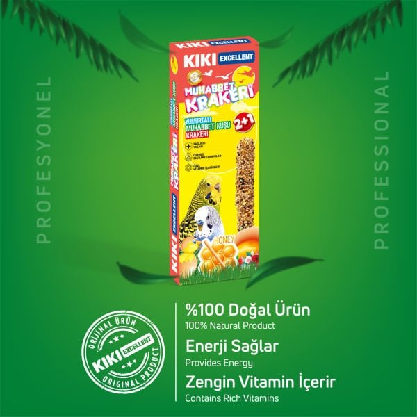Yumurtalı Muhabbet Kuşu Krakeri 3'lü  - Doğal Kraker (10 KUTU)