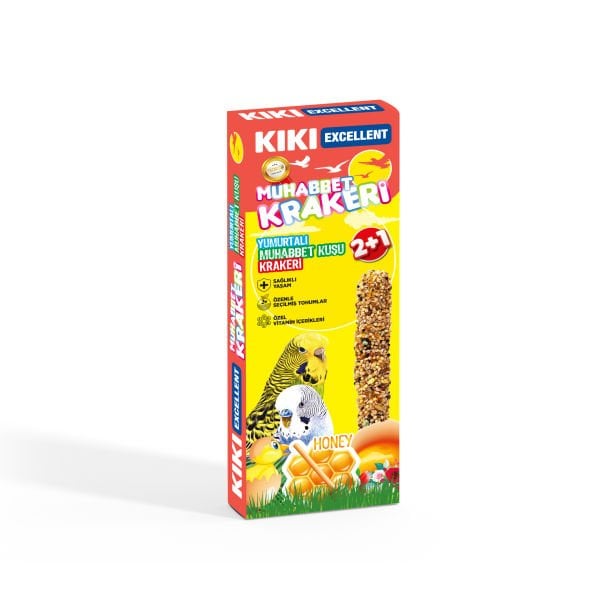 Yumurtalı Muhabbet Kuşu Krakeri 3'lü  - Doğal Kraker (10 KUTU)