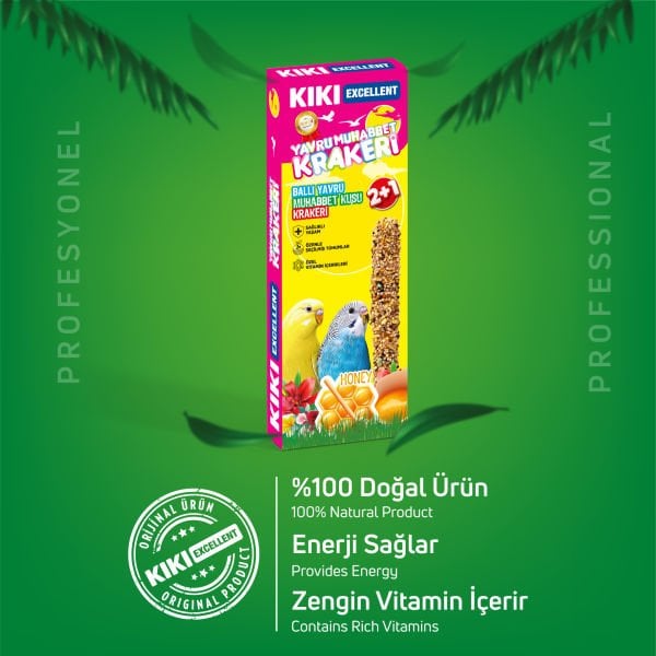 Yavru Muhabbet Kuşu Krakeri 3'lü - Doğal Kraker (10 KUTU)