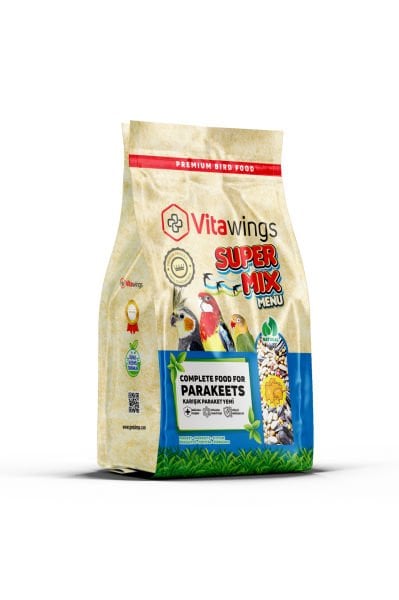 VitaWings Super Mix Menu Paraket Yemi 800 Gr. 8 Adet (Kutu)