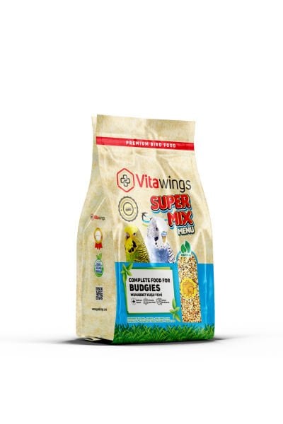 VitaWings Super Mix Menu  Budgies Ballı Muhabbet Kuşu Yemi 400 Gr. 12 Adet (Kutu)