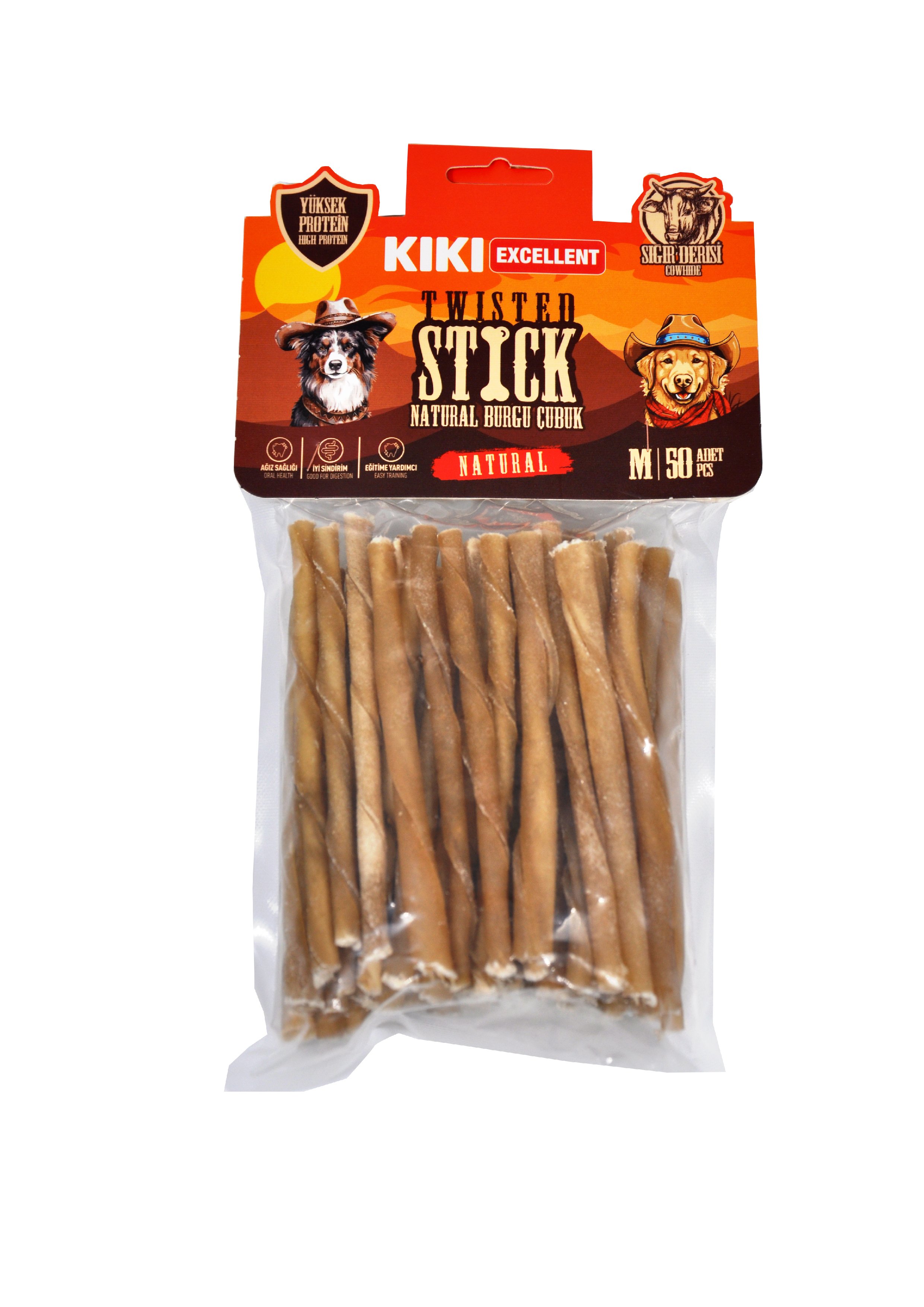 TWISTED STICK -  SIĞIR DERİSİNDEN NATURAL BURGU  ÇUBUK  M-50 ADET