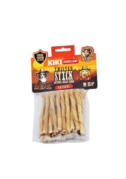 TWISTED STICK -  SIĞIR DERİSİNDEN NATURAL BURGU  ÇUBUK M-25 ADET