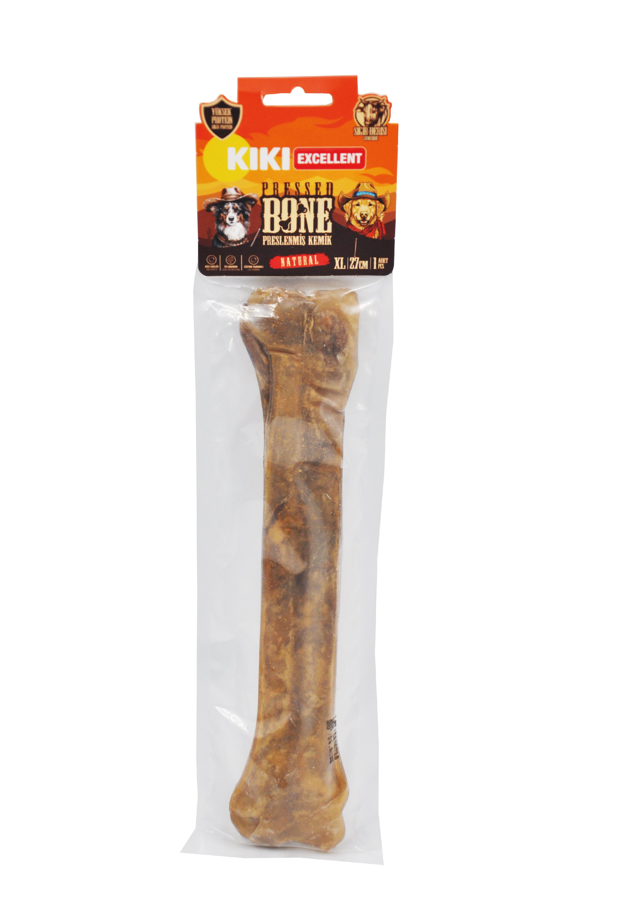 NATURAL PRESSED BONE (PRESLENMİŞ KEMİK) SIĞIR DERİSİNDEN XL - 27CM - 1 ADET