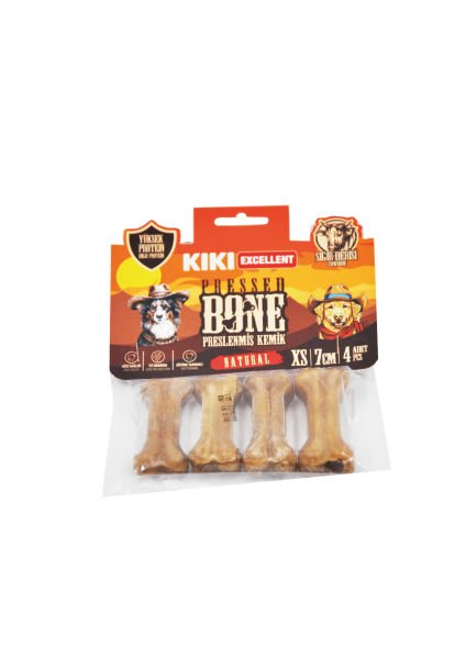 NATURAL PRESSED BONE (PRESLENMİŞ KEMİK) SIĞIR DERİSİNDEN XS- 7CM - 4 ADET