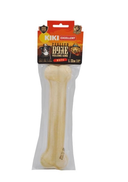 WHITE PRESSED BONE  (PRESLENMİŞ KEMİK) SIĞIR DERİSİNDEN  L - 22CM - 1 ADET