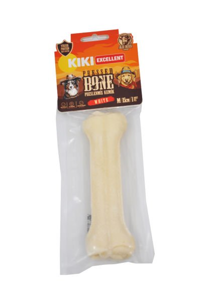 WHITE PRESSED BONE  (PRESLENMİŞ KEMİK) SIĞIR DERİSİNDEN  M - 15CM - 1 ADET