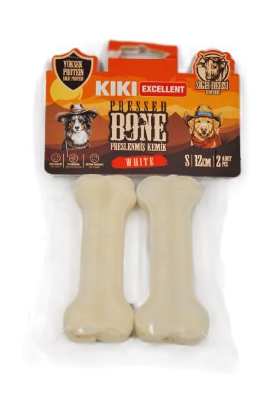 WHITE PRESSED BONE  (PRESLENMİŞ KEMİK) SIĞIR DERİSİNDEN 12CM EKO 2'Lİ