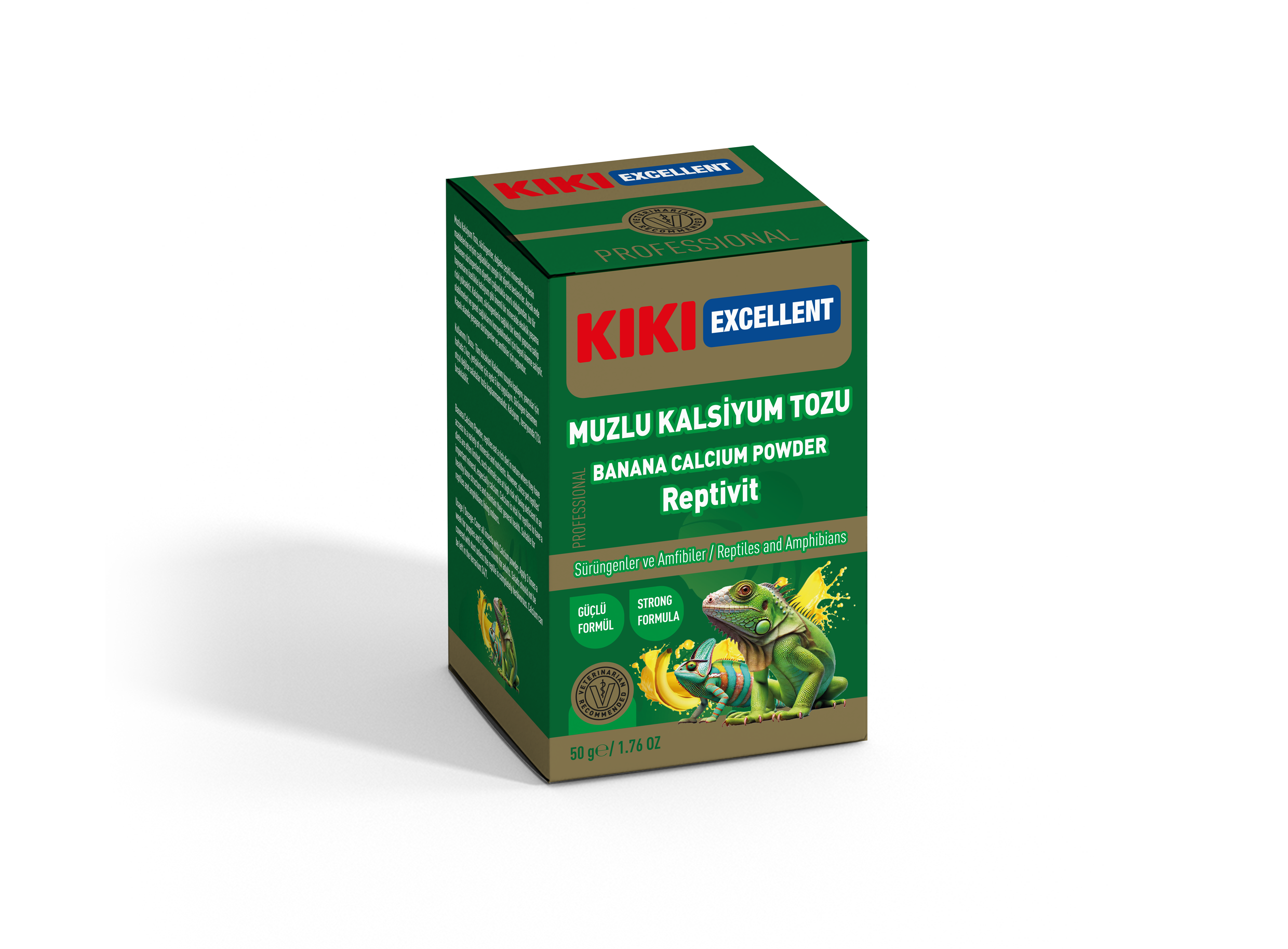 KİKİ EXCELLENT SÜRÜNGEN & AMFİBİLER İÇİN MUZLU KALSİYUM TOZU 50GR. KSTV106