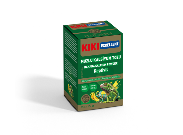 KİKİ EXCELLENT SÜRÜNGEN & AMFİBİLER İÇİN MUZLU KALSİYUM TOZU 50GR. KSTV106
