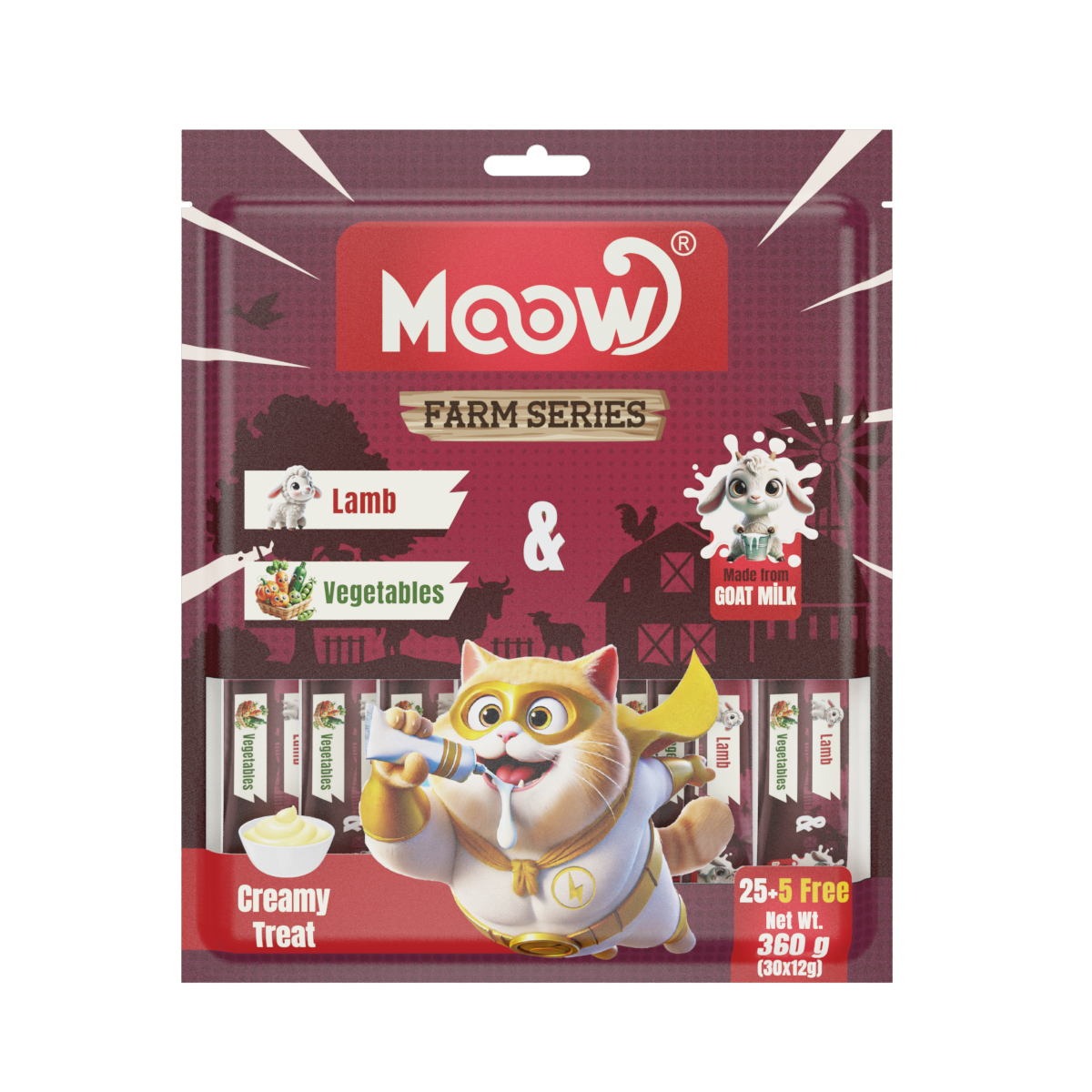 Kuzu Etli & Sebzeli Keçi Sütlü 12gr x 30' lu Kedi Krema Ödülü