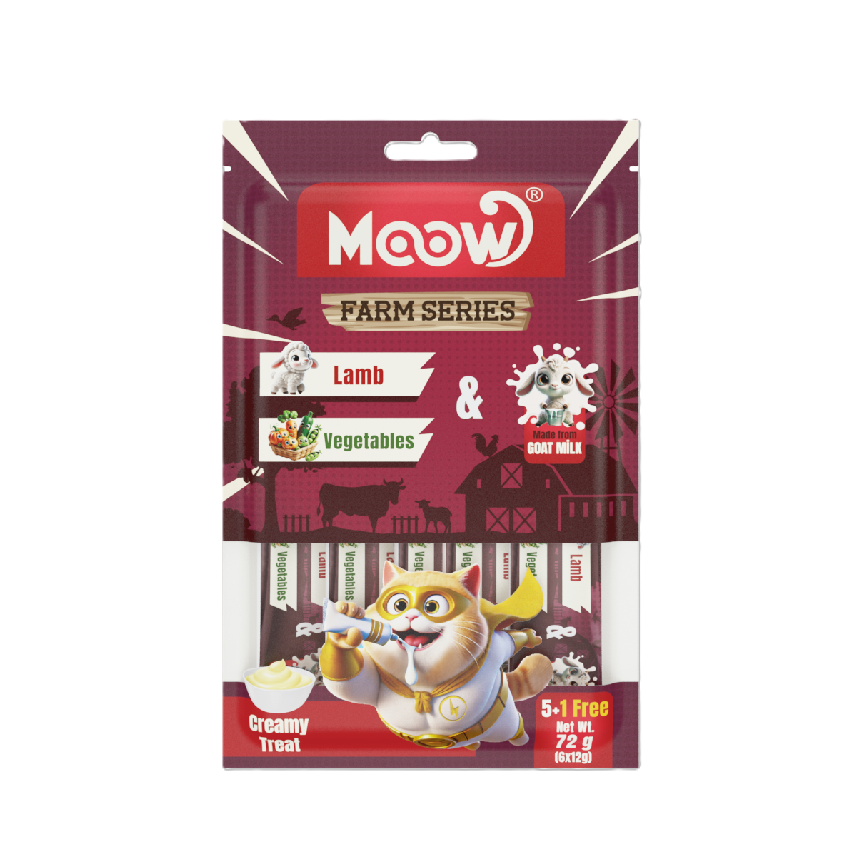 Kuzu Etli&Sebzeli Keçi Sütlü 12gr x 6 12 li Kedi Krema Ödülü