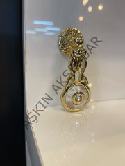 Orkide Sarkaç Metal Düğme Kulp Altın Dolap Kapak Modern Çekmece Mobilya Tek Delik Gold Komidin Tv Ünite