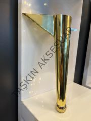 Gonca Sert Plastik Ayak 14-18-20-23cm Altın Koltuk Ayağı Modern Tv Ünite Mobilya Dolap Kitaplık Tv Ünite Komidin Şifonyer Gold