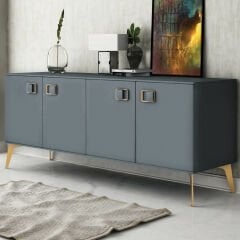Emaks Quadro Metal Kulp Gold 96mm Modern Altın Mat Siyah Mobilya Kulbu