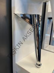 Gonca Sert Plastik Ayak 14-18-20-23cm Krom Koltuk Ayağı Modern Tv Ünite Mobilya Dolap Kitaplık Tv Ünite Komidin Şifonyer Krom