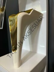 Legend Sert Plastik Ayak 15-20cm Aytaşı+Altın Koltuk Ayağı Modern Tv Ünite Mobilya Dolap Kitaplık Tv Ünite Komidin Şifonyer