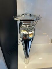 Küba Sert Plastik Ayak 16-19cm Krom Komidin Koltuk Modern Tv Ünite Mobilya Dolap Şifonyer Ayağı Gümüş