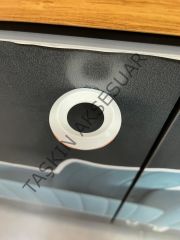 Kms Alyans Metal Düğme Kulp Beyaz+Bakır Dolap Kapak Modern Çekmece Tv Ünite Mobilya Komidin Tek Delik