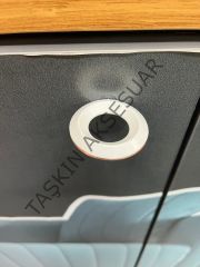 Kms Alyans Metal Düğme Kulp Beyaz+Bakır Dolap Kapak Modern Çekmece Tv Ünite Mobilya Komidin Tek Delik