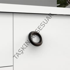 Alyans Metal Kulp 32mm Mat Siyah Dolap Kapak Modern Çekmece Mobilya Kulbu Tv Ünite Komidin Şifonyer