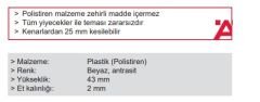 Hafele Trend II Çatal Kaşıklık Antrasit 40-45-50-55-60-70-80-90-100-120cm