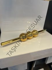 Petra Ortalı Çizgili Metal Kulp 32-128mm Altın Dolap Kapak Çekmece Komidin Tv Ünite Modern Gold Mobilya Kulbu