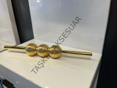 Petra Ortalı Çizgili Metal Kulp 32-128mm Altın Dolap Kapak Çekmece Komidin Tv Ünite Modern Gold Mobilya Kulbu