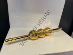 Petra Ortalı Çizgili Metal Kulp 32-128mm Altın Dolap Kapak Çekmece Komidin Tv Ünite Modern Gold Mobilya Kulbu