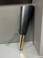 Paris Sert Plastik Ayak 24cm Siyah+Altın Komidin Koltuk Modern Tv Ünite Mobilya Dolap Şifonyer Ayağı Gold