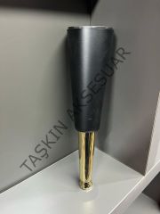 Paris Sert Plastik Ayak 24cm Siyah+Altın Komidin Koltuk Modern Tv Ünite Mobilya Dolap Şifonyer Ayağı Gold
