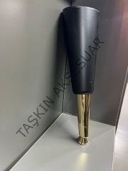 Paris Sert Plastik Ayak 24cm Siyah+Altın Komidin Koltuk Modern Tv Ünite Mobilya Dolap Şifonyer Ayağı Gold