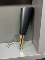 Paris Sert Plastik Ayak 24cm Siyah+Altın Komidin Koltuk Modern Tv Ünite Mobilya Dolap Şifonyer Ayağı Gold