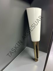 Paris Sert Plastik Ayak 24cm Aytaşı+Altın Komidin Koltuk Modern Tv Ünite Mobilya Dolap Şifonyer Ayağı Gold
