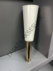 Paris Sert Plastik Ayak 24cm Aytaşı+Altın Komidin Koltuk Modern Tv Ünite Mobilya Dolap Şifonyer Ayağı Gold