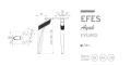 Emaks ﻿Efes Metal Ayak Mat Siyah 16-20-25cm Modern Mobilya Ayağı