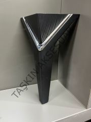 Empoli Sert Plastik Ayak 19-23cm Mat Siyah+Krom Komidin Koltuk Modern Tv Ünite Mobilya Dolap Şifonyer Ayağı Gümüş