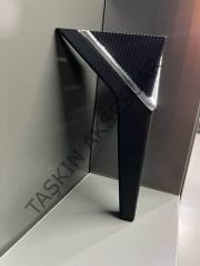 Empoli Sert Plastik Ayak 19-23cm Mat Siyah+Krom Komidin Koltuk Modern Tv Ünite Mobilya Dolap Şifonyer Ayağı Gümüş