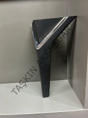 Empoli Sert Plastik Ayak 19-23cm Mat Siyah+Krom Komidin Koltuk Modern Tv Ünite Mobilya Dolap Şifonyer Ayağı Gümüş