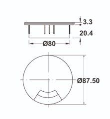 Hafele MİNO Kablo kapağı Ø80 mm