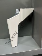Tesla Sert Plastik Ayak 19-23cm Mat Dolunay+Krom Komidin Koltuk Modern Tv Ünite Mobilya Dolap Şifonyer Ayağı Gümüş