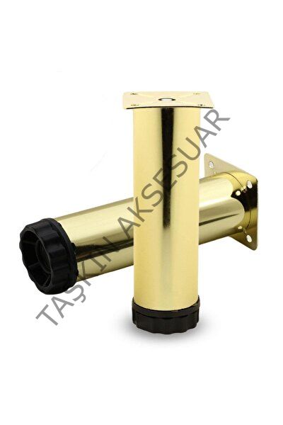 Ayarlı ﻿Metal Boru Ayak 10-12-15-18-19-20-24-25cm Altın Çapı 42mm Gold Orta Mobilya Ayağı Dolap Koltuk Tv Ünite Komidin Şifonyer