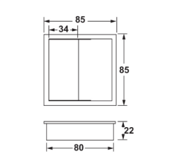 Hafele ACRO Kablo kapağı 85x85 mm