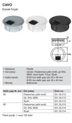 Hafele CAVO Kablo kapağı fırçalı Ø60 mm