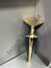Angel Metal Ayak 16-21-25cm Altın+Siyah Koltuk Komidin Modern Tv Ünite Mobilya Dolap Dolap Koltuk Tv Ünite Komidin Şifonyer