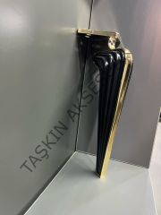 Angel Metal Ayak 16-21-25cm Altın+Siyah Koltuk Komidin Modern Tv Ünite Mobilya Dolap Dolap Koltuk Tv Ünite Komidin Şifonyer