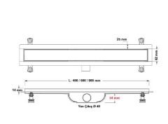 Hafele Flowline Duş Kanalı 800mm Ø50mm Parlak Krom