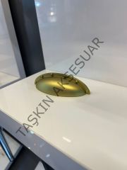 Çanak Metal Kulp 64mm Mat Altın Dolap Kapak Çekmece Komidin Tv Ünite Modern Mobilya Kulbu