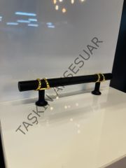 Ergene Metal Kulp 96-128mm Altın+Mat Siyah Dolap Kapak Çekmece Komidin Tv Ünite Modern Mobilya Kulbu